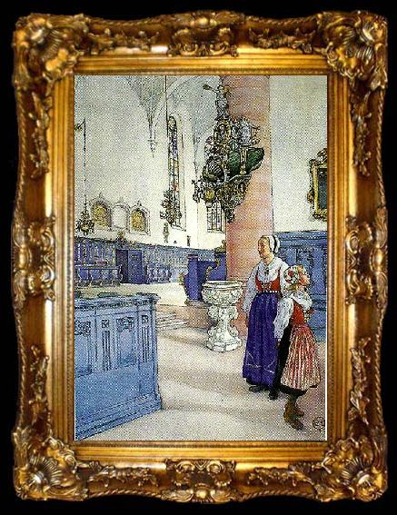 framed  Carl Larsson kristine kyrka, ta009-2